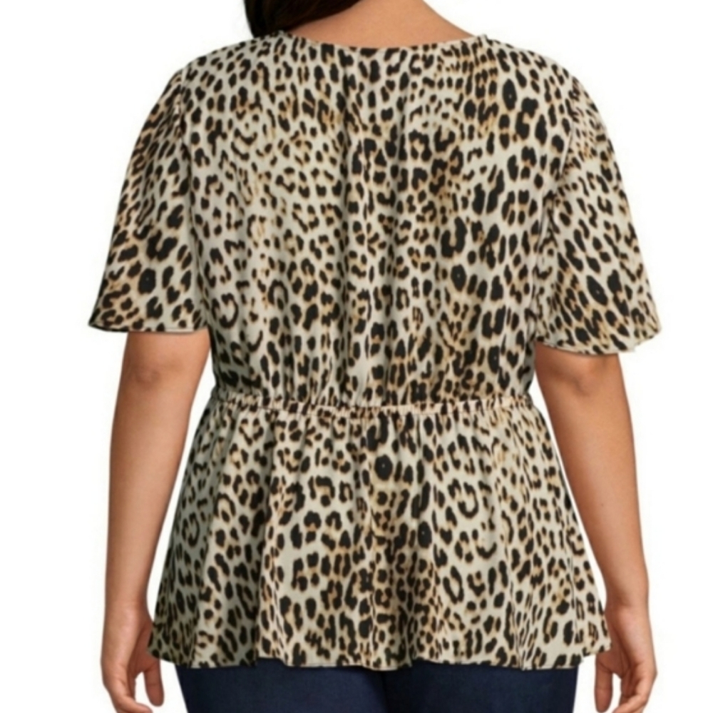 Worthington Top Size 2X Smock Animal Print NWT - Picture 4 of 9